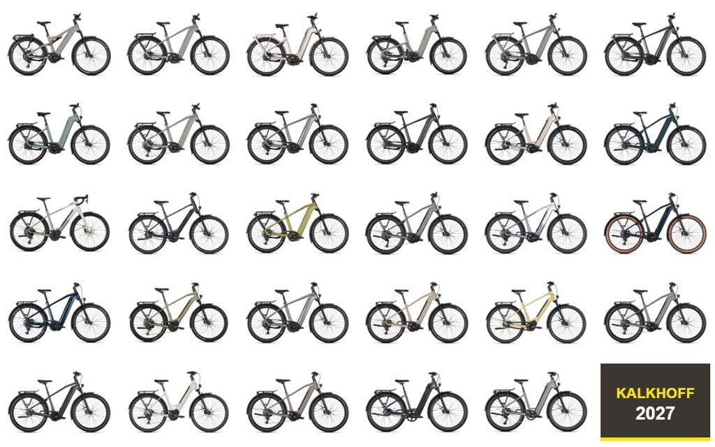 Overzicht van de Kalkhoff 2027 e-bike collectie bij Bike Totaal van Hassel in Rosmalen